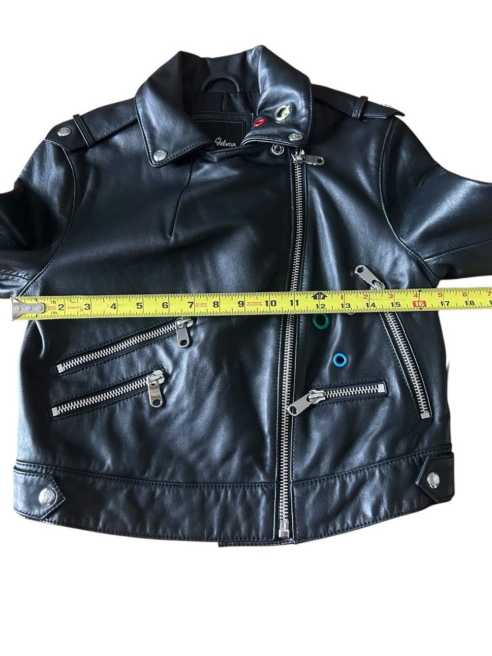 Sam Edelman colorful grommet leather moto jacket Size Small - Picture 4 of 11